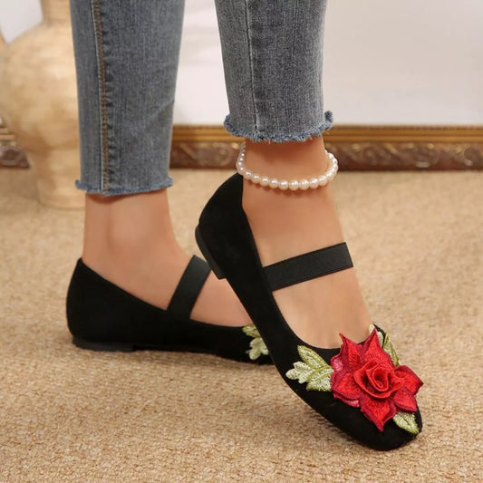 Camelia slip-ons med fyrkantig tå