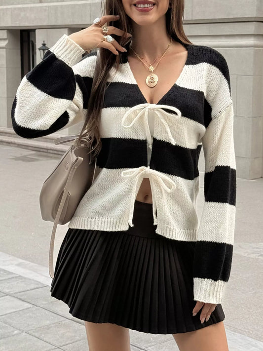 Rachel randig cardigan, svart