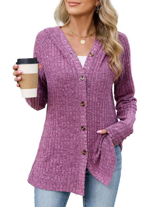 Venke ribbstickad cardigan