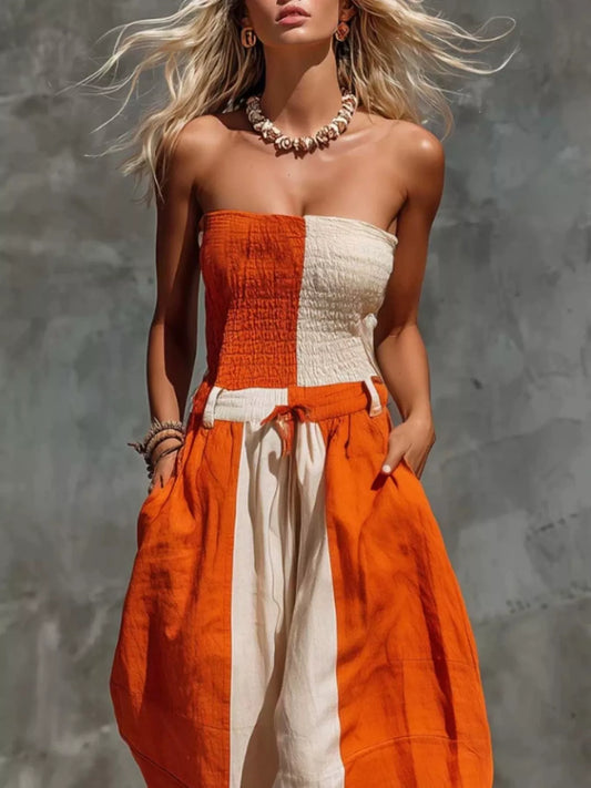 Aloisia axelbandslös jumpsuit