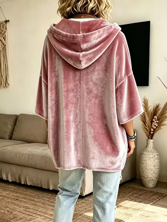 Alvina hoodie i sammet