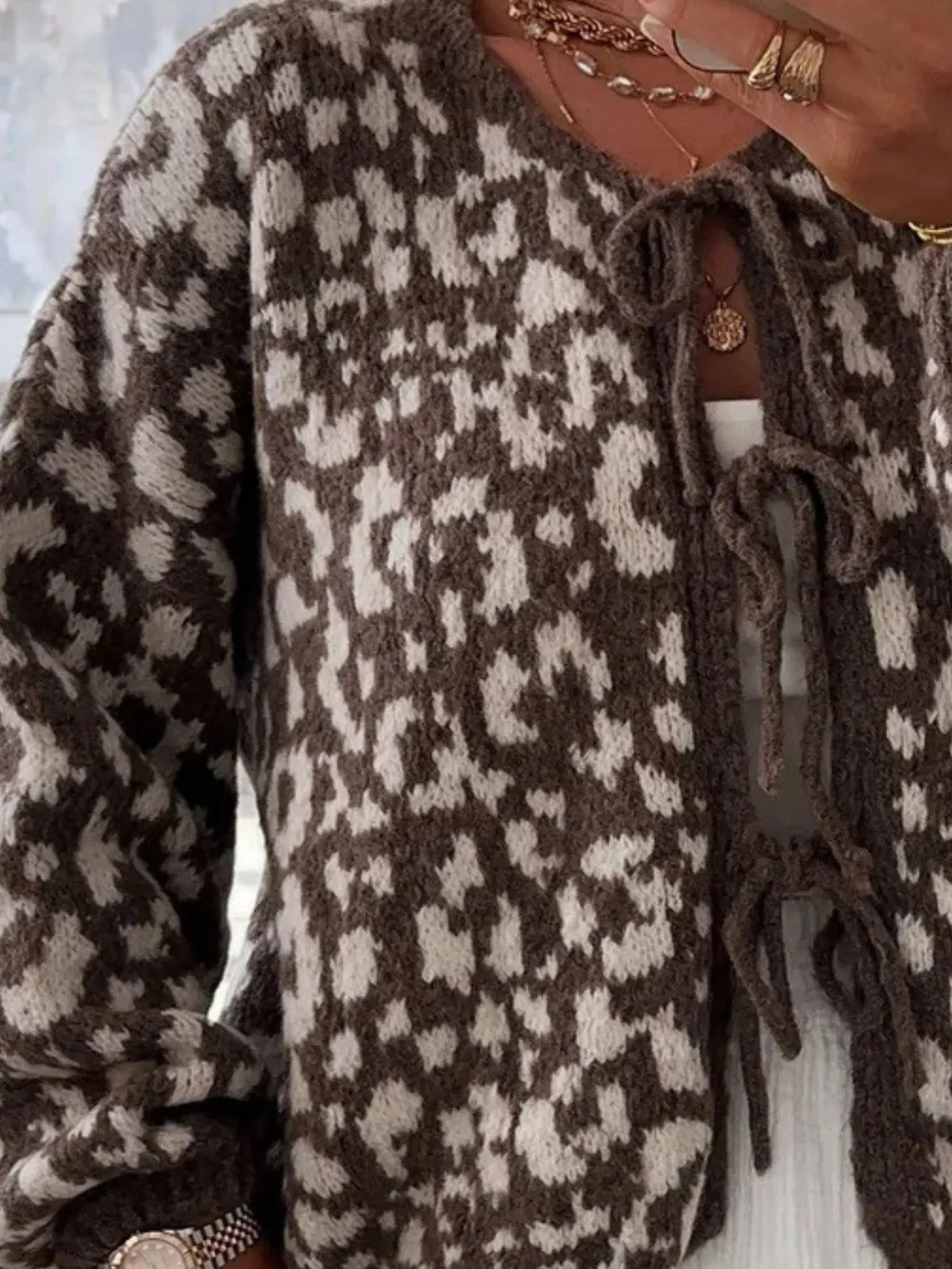 Irja leopardmönstrad cardigan