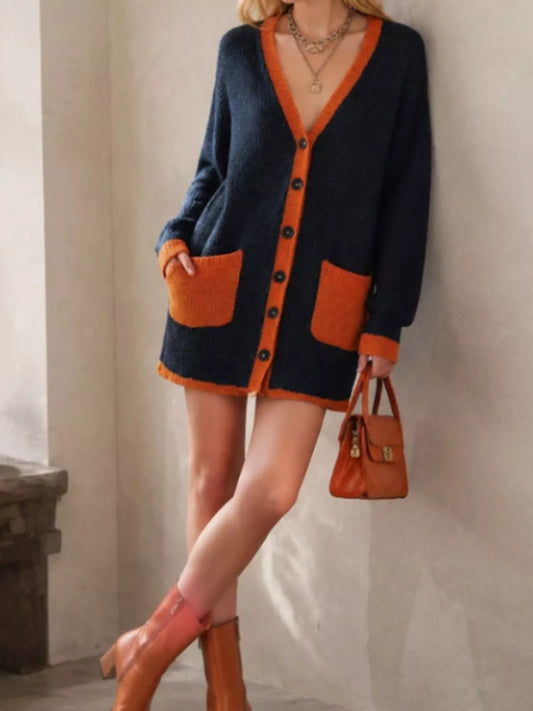 Yngvild cardigan med färgblock