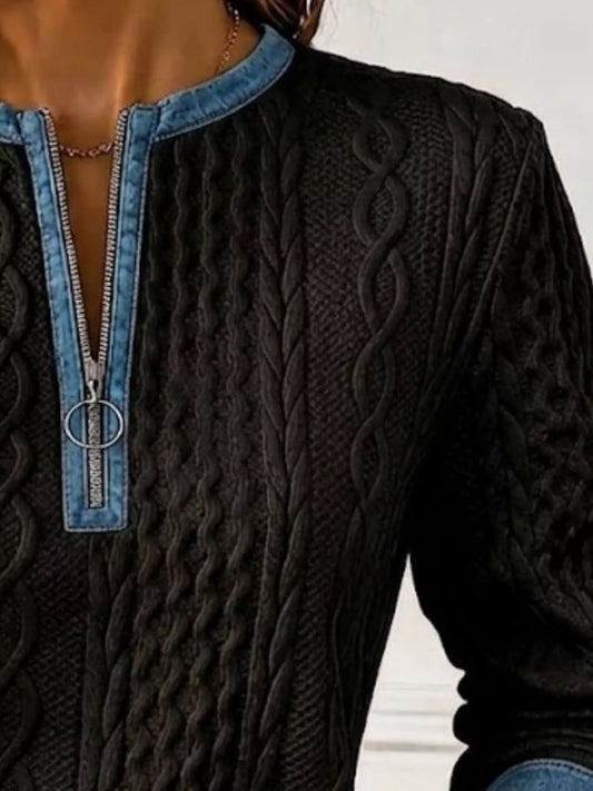 Erika kabelstickad sweatshirt