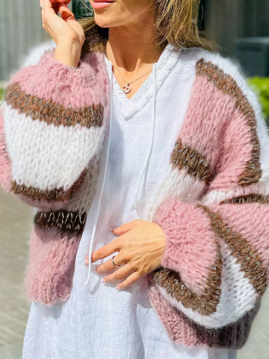 Kristy cardigan med färgblock