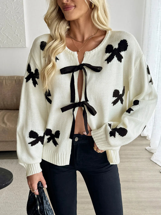 Rania cardigan med rosetter