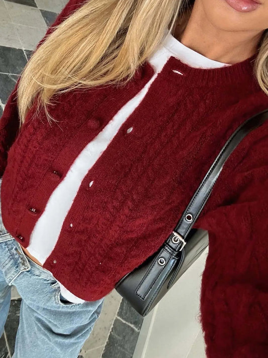 Rosie kabelstickad cardigan