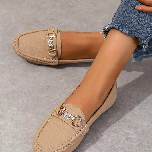 Michelle slip-ons i läderlook