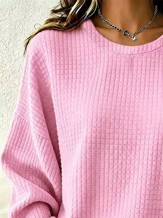 Alfrida våffelstickad sweatshirt
