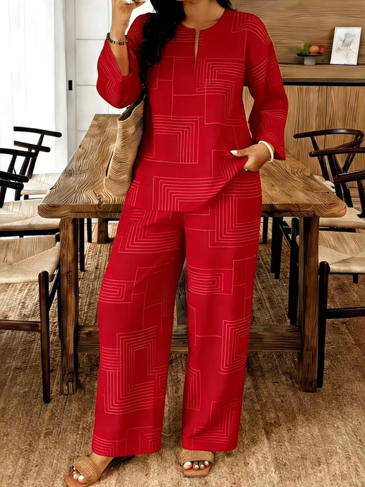 Kiana geometriskt set, mörkröd