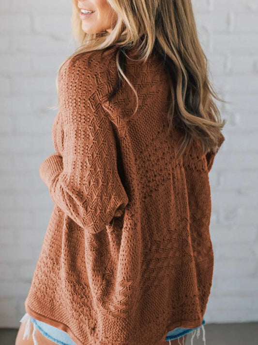 Merle hålstickad cardigan