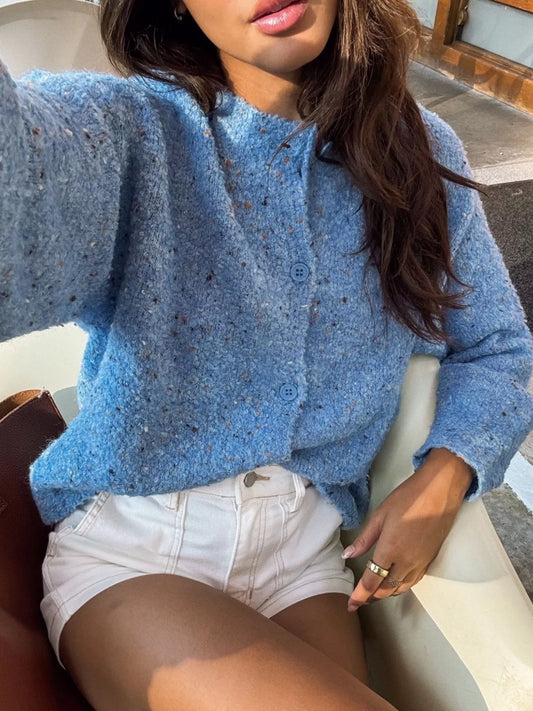 Solana ribbstickad cardigan