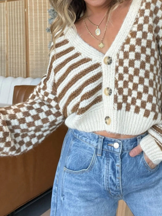 Carmina rutig cardigan