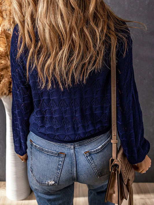 Rhea hålstickad cardigan