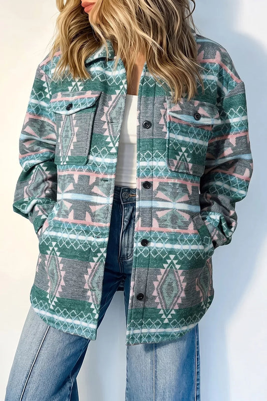 Saima geometrisk skjortjacka