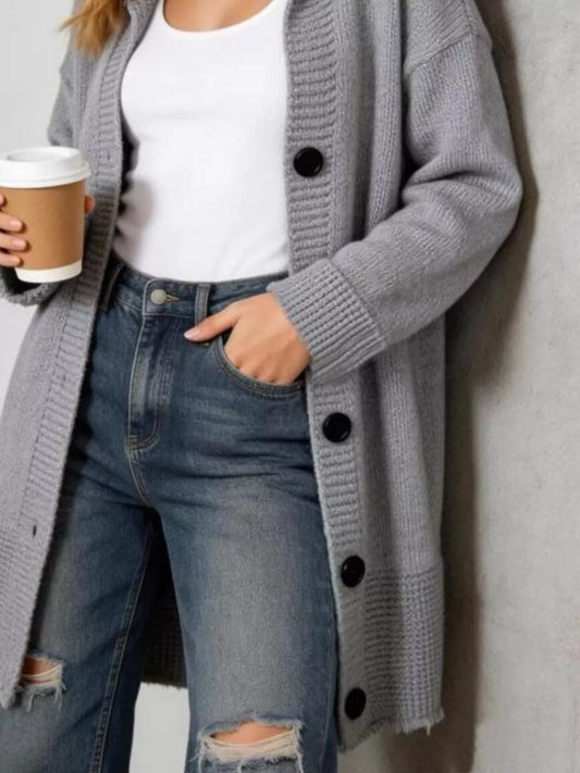 Perla ribbstickad cardigan