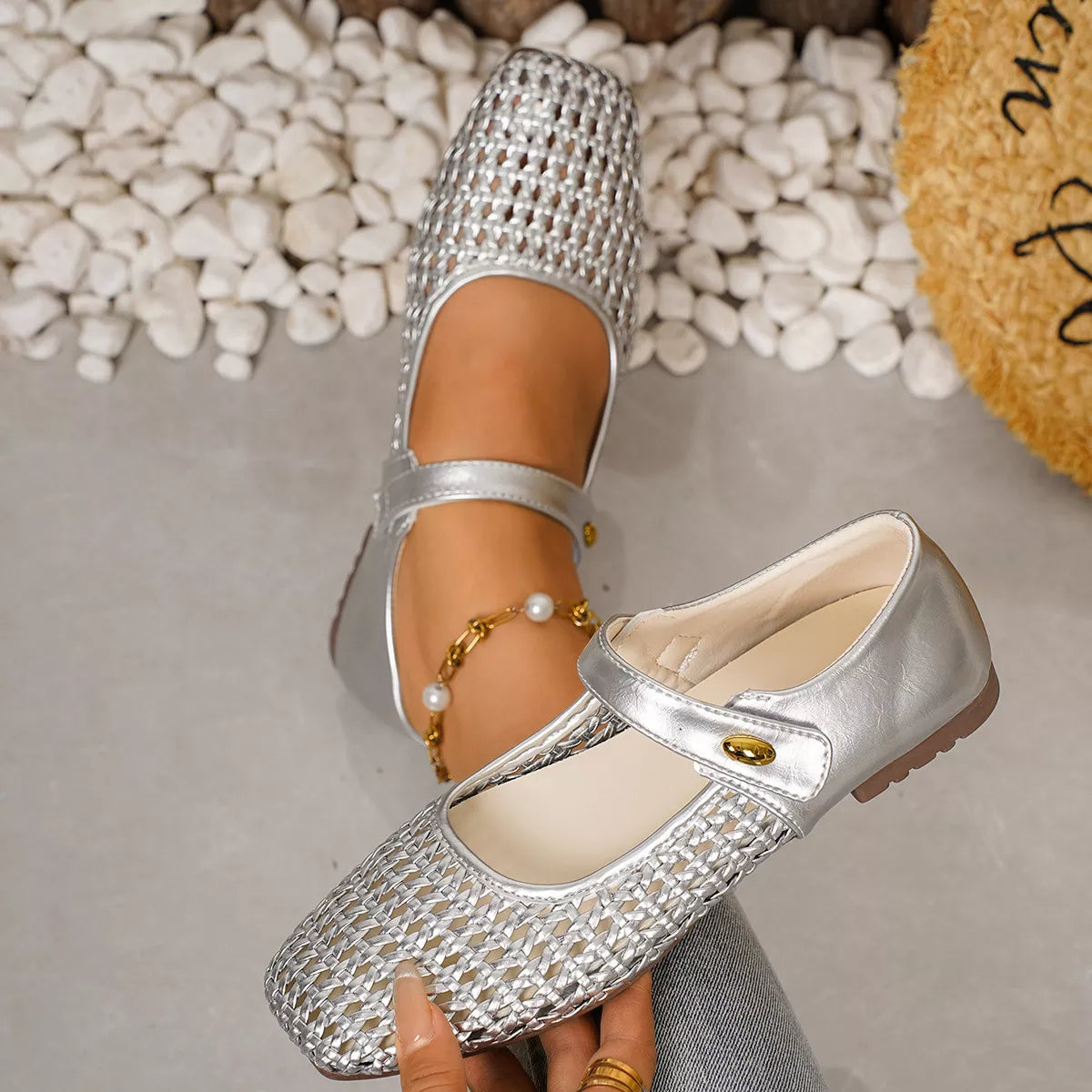 Alanna slip-ons i läderlook