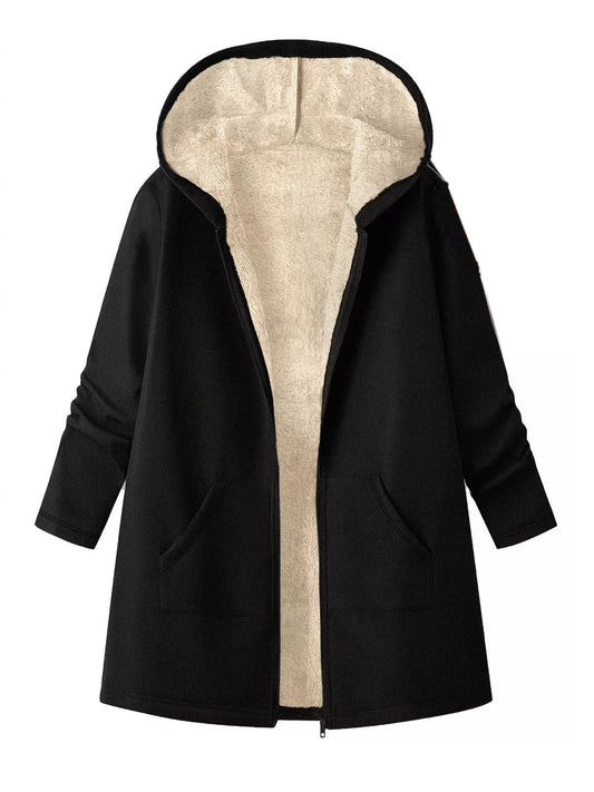 Sara hoodie i fleece, svart