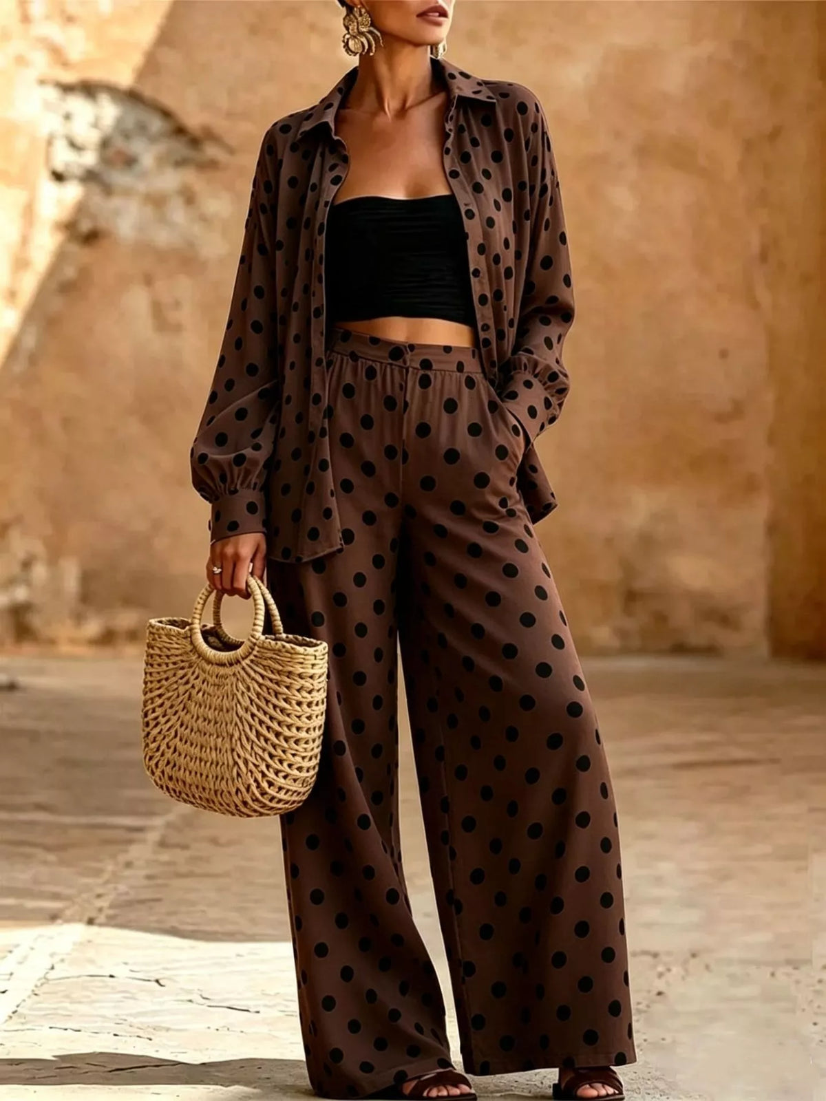 Verena prickigt set, brun