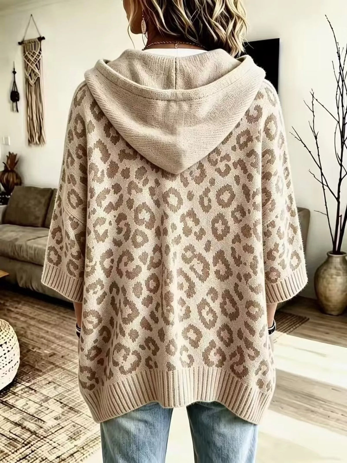 Frauke leopardmönstrad hoodie