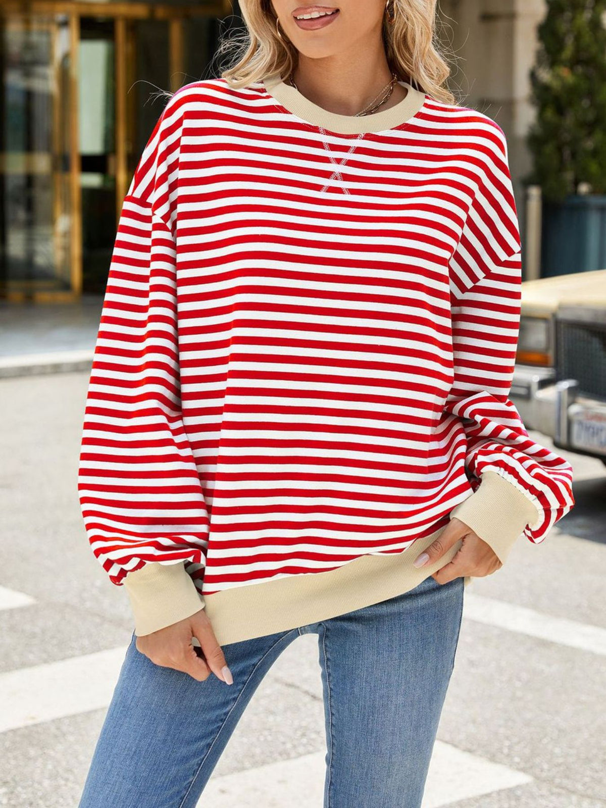 Alvhild randig sweatshirt