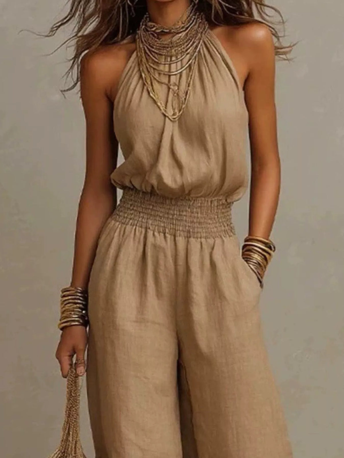 Gwyneth jumpsuit med halterneck