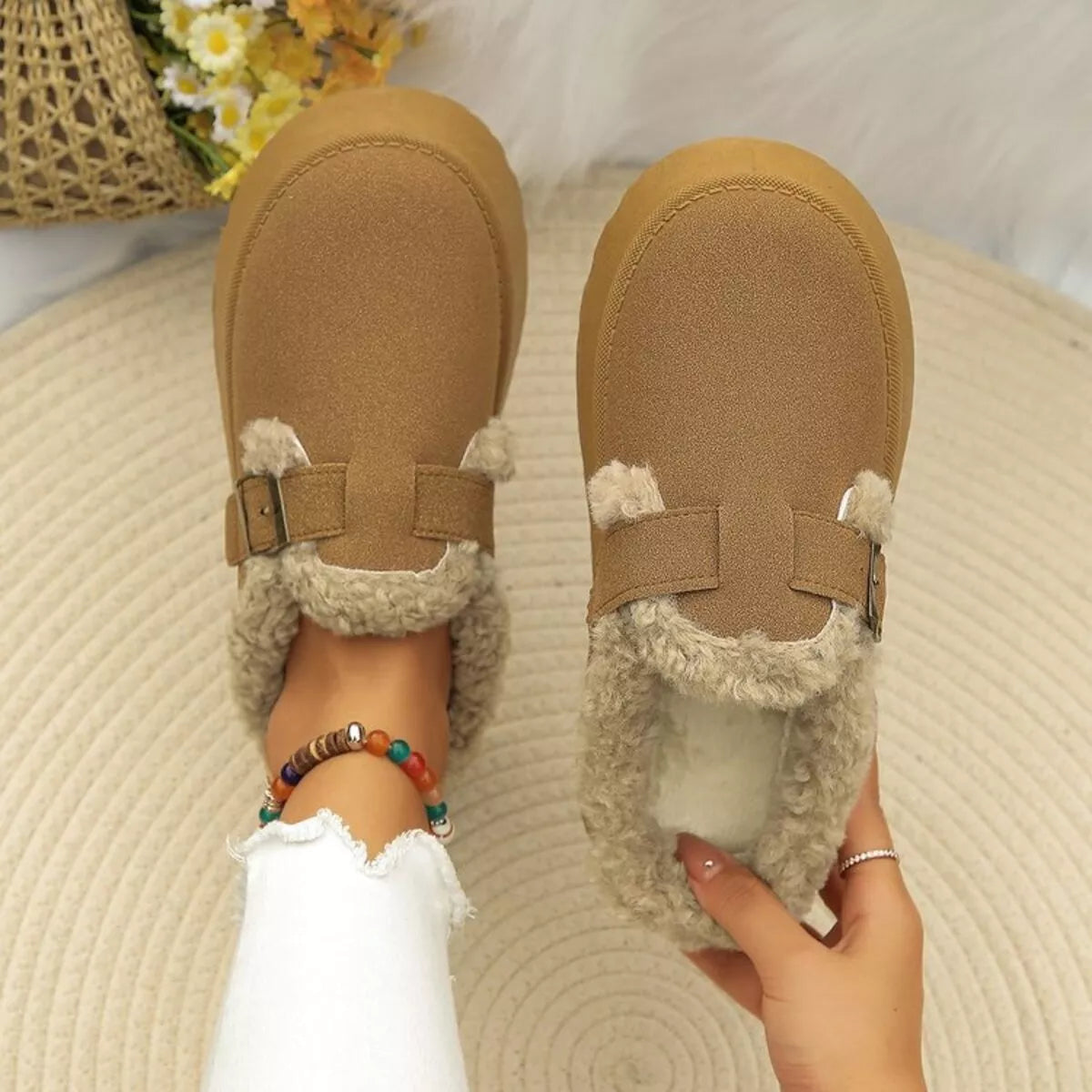 Enya slip-ons med platåsula, brun
