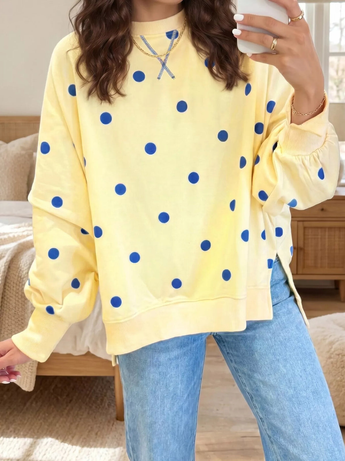 Aurore prickig sweatshirt, gul