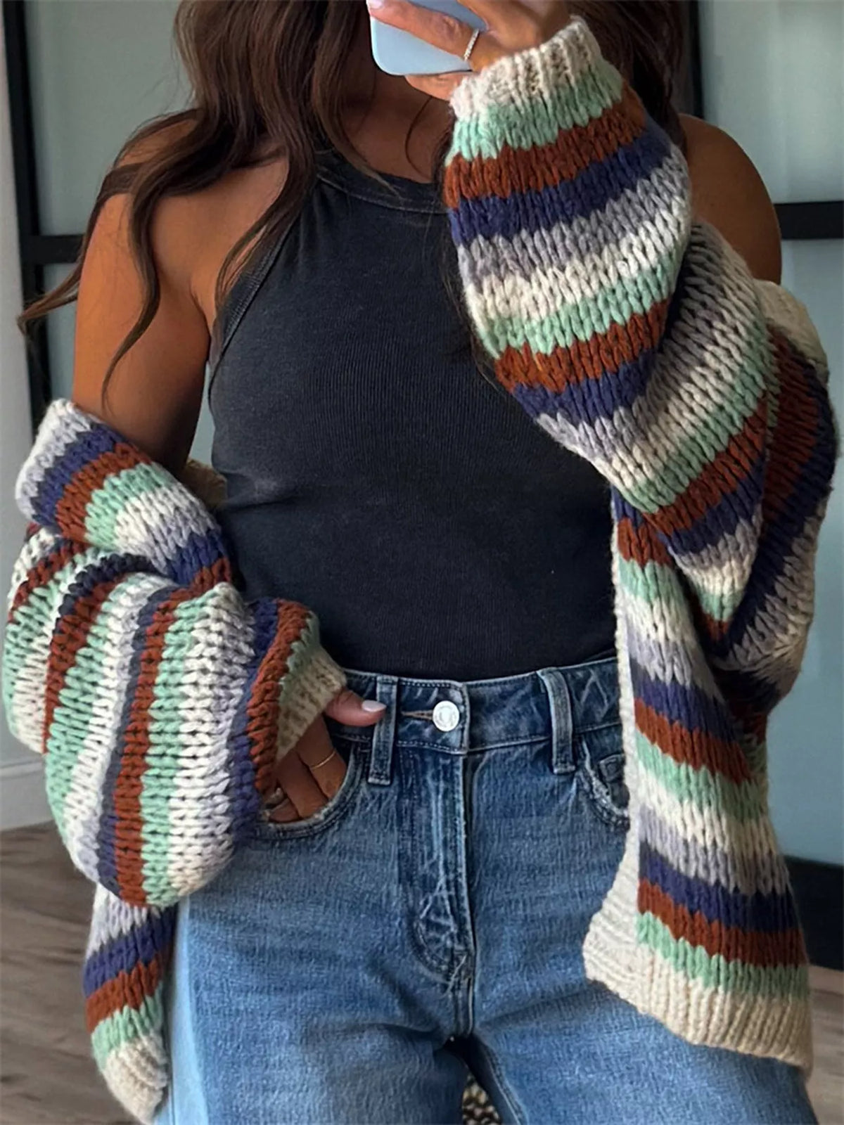 Ruby randig cardigan
