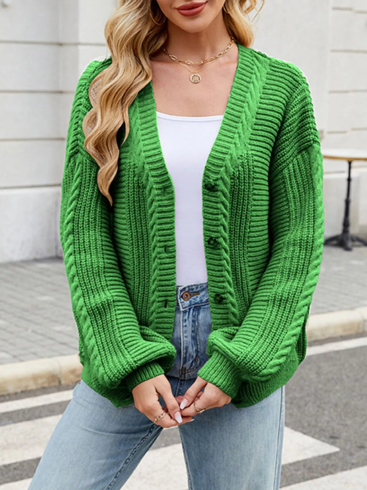Irmelin kabelstickad cardigan