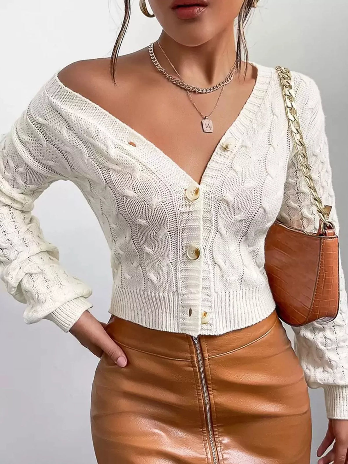 Nadine kabelstickad cardigan