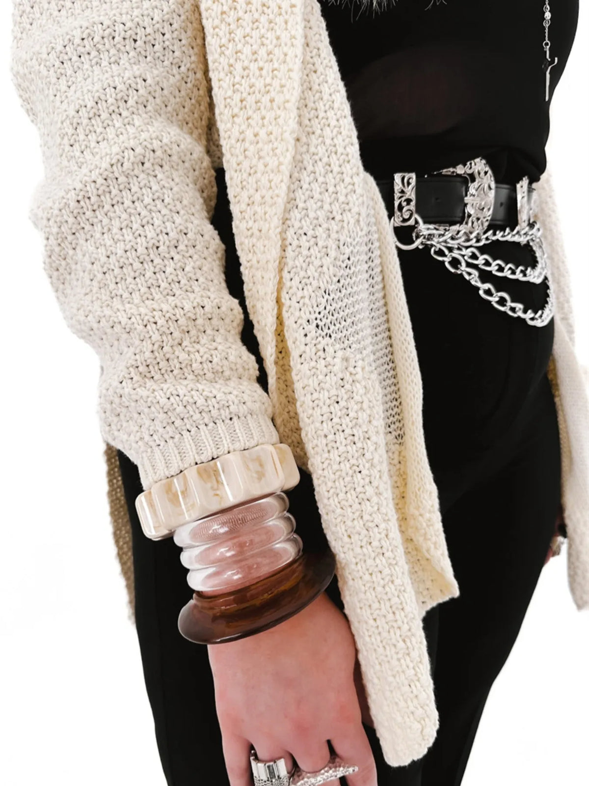 Florentina cardigan med slits
