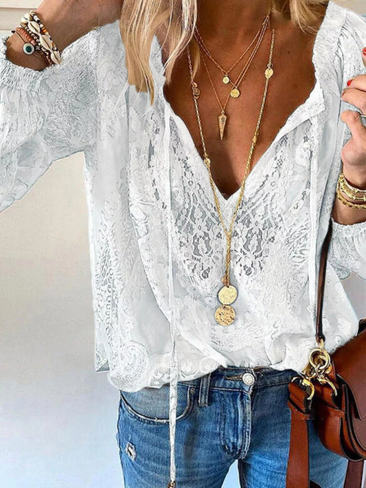 Christina blus med spets