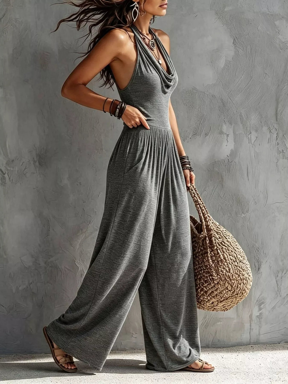Heike jumpsuit med halterneck