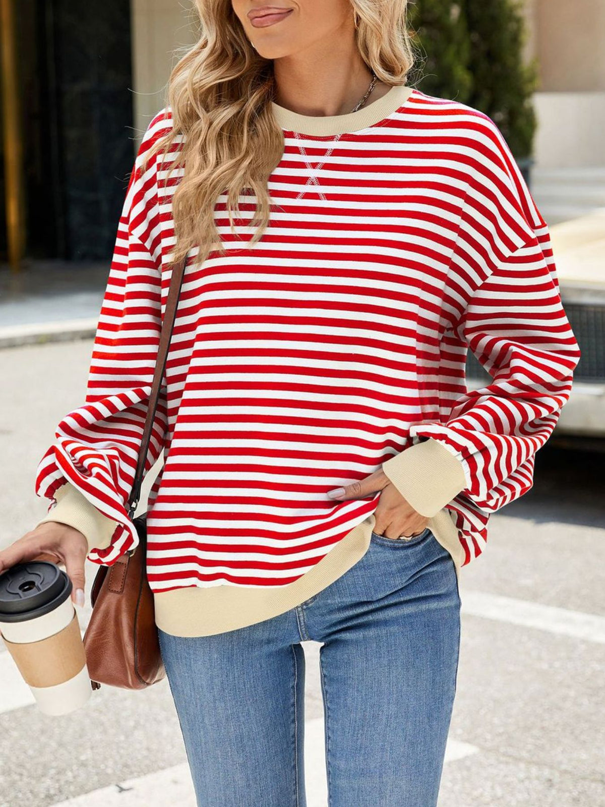 Alvhild randig sweatshirt