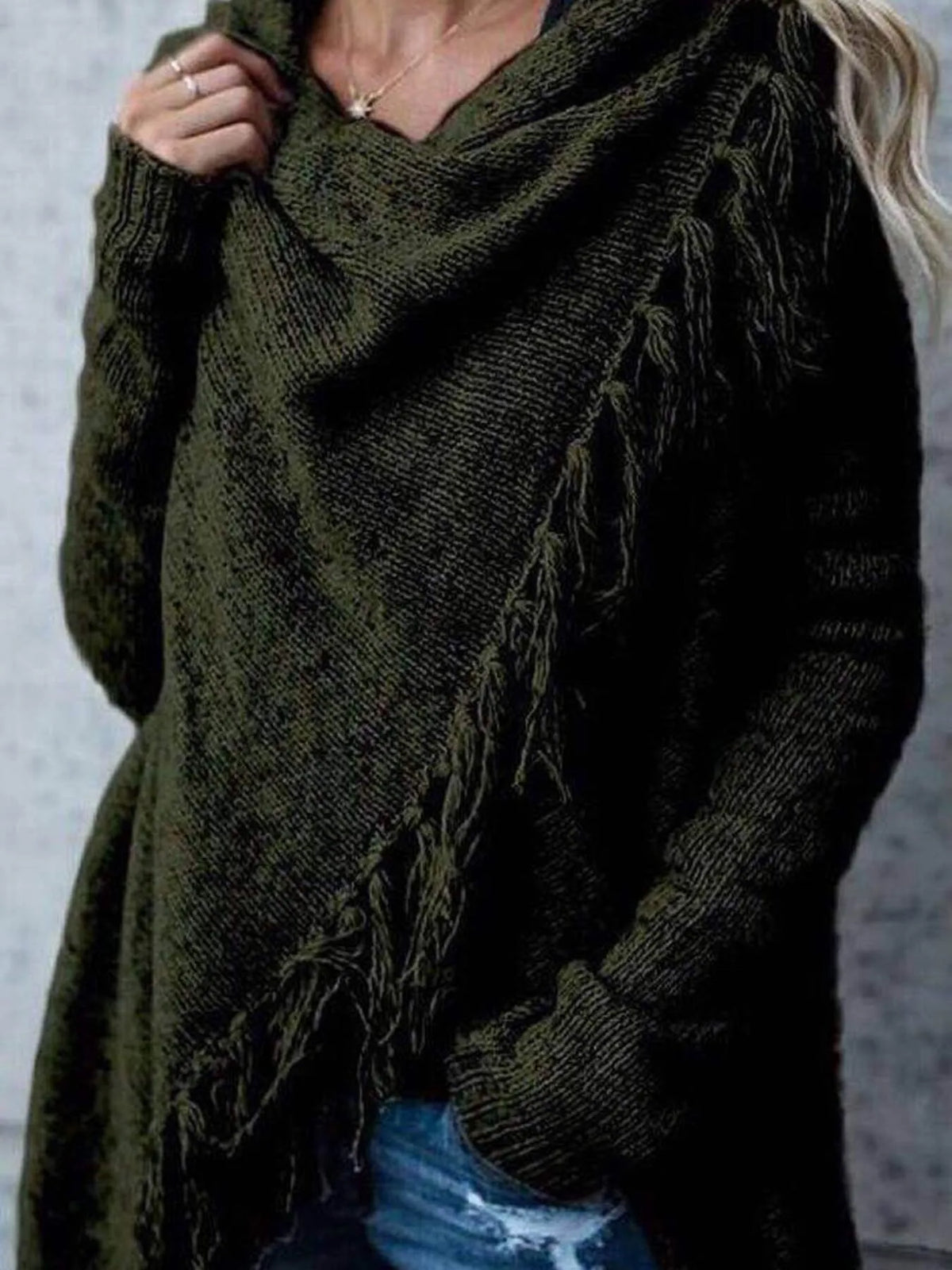Finja cardigan med fransar