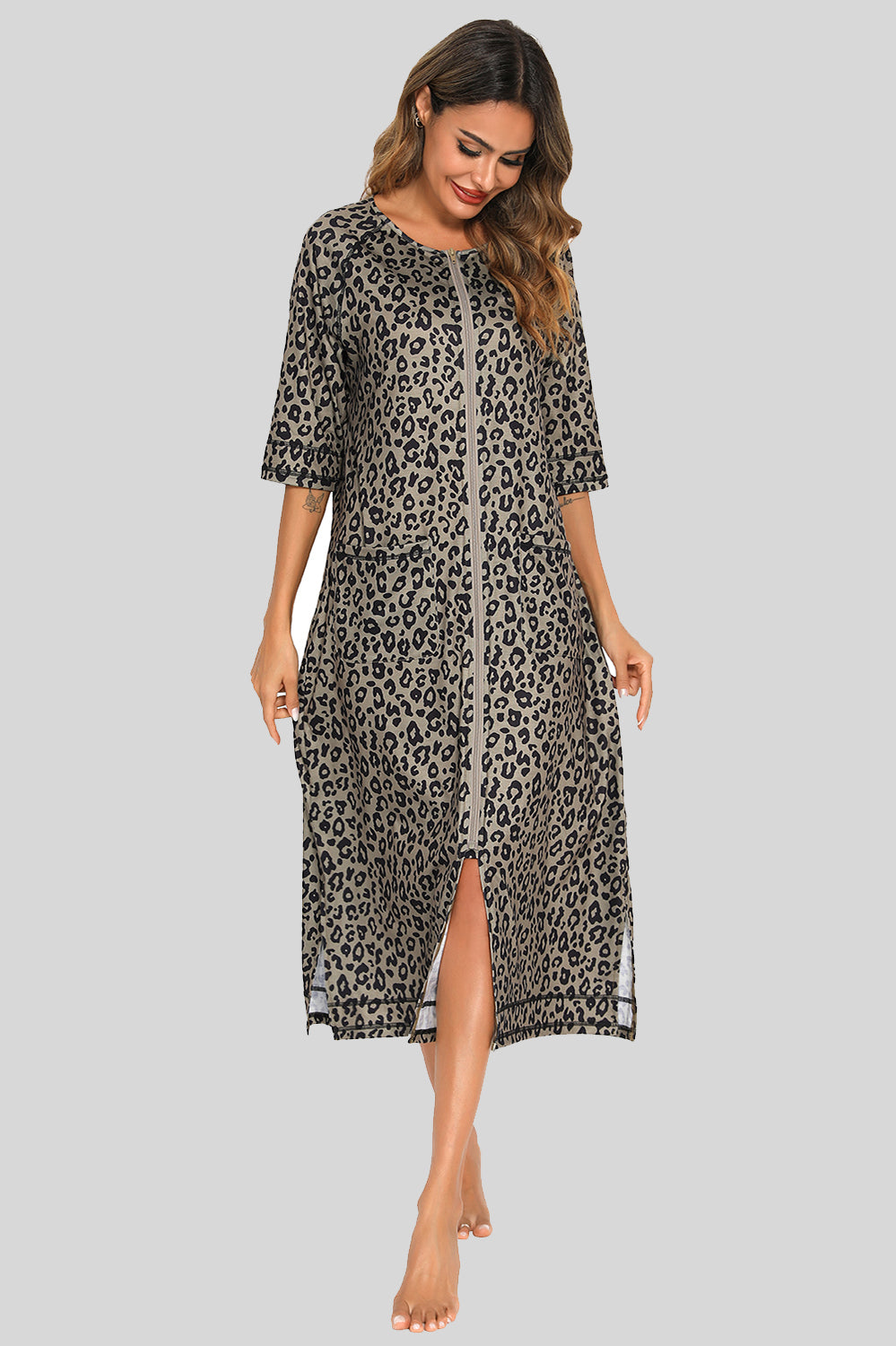 Danae nattlinne med slits, leopard