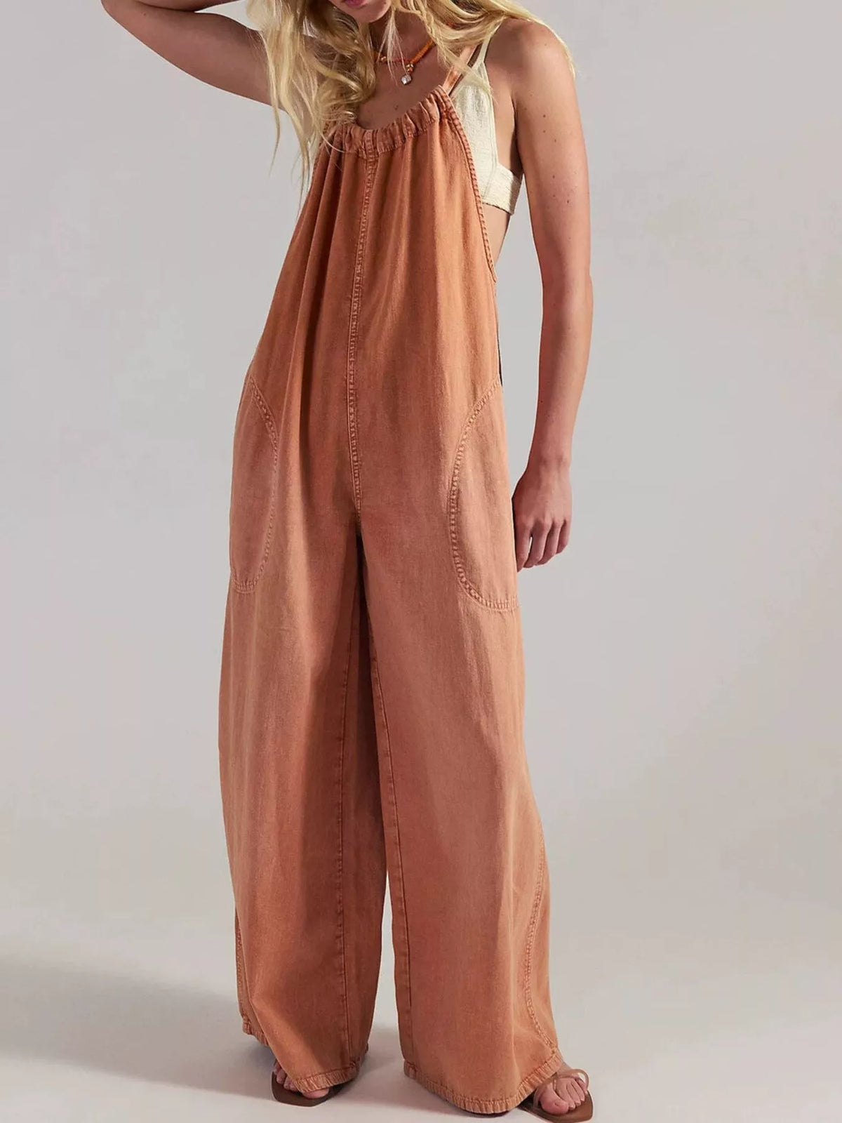 Doreen ärmlös jumpsuit, orange