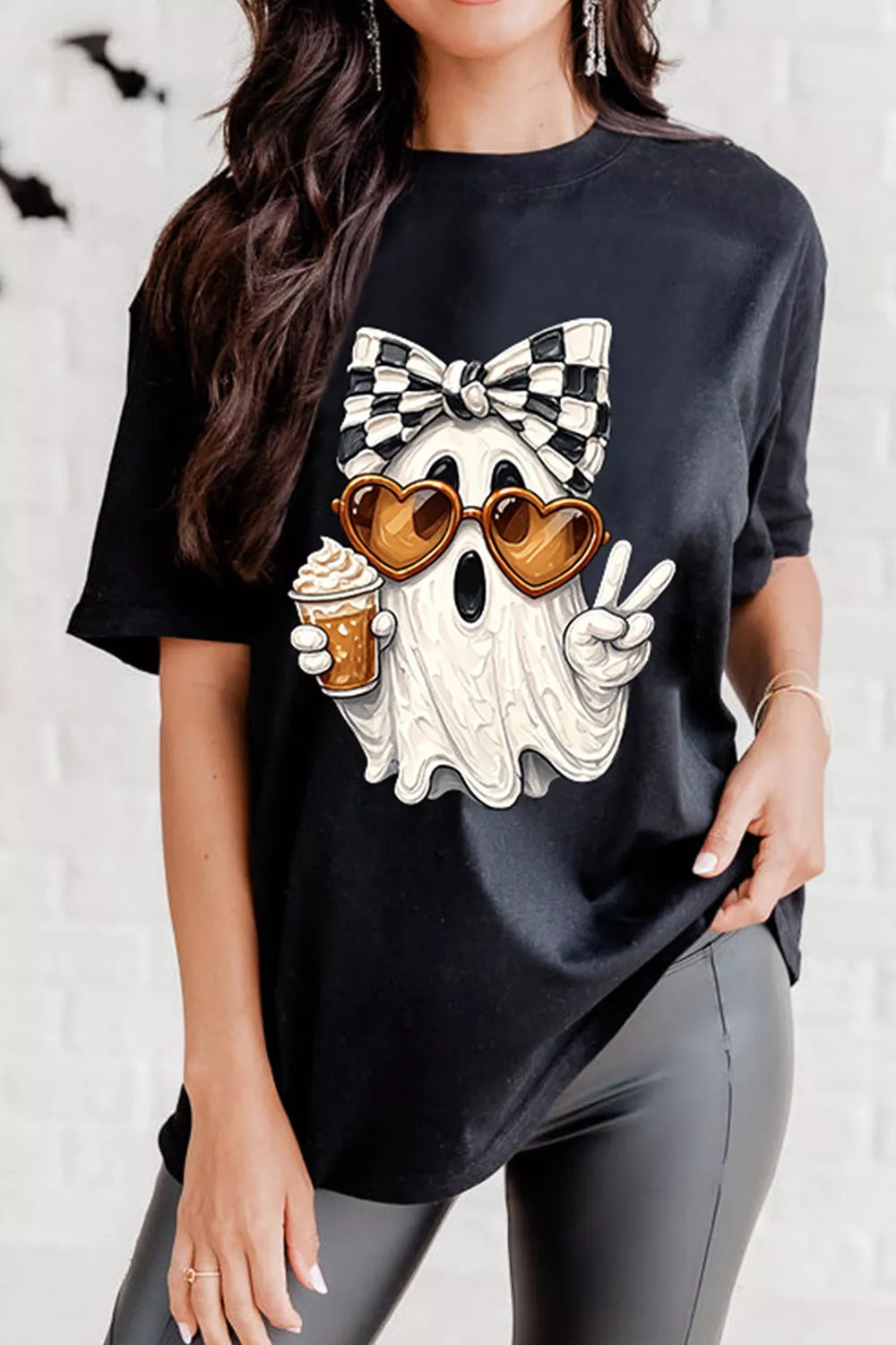Anita mönstrad t-shirt, svart