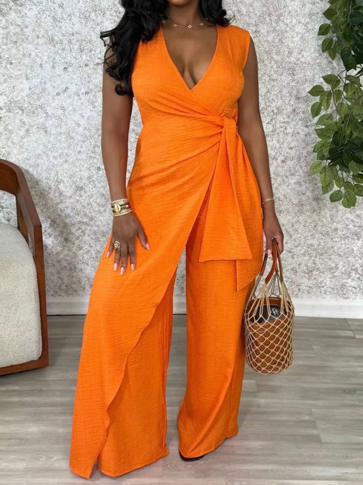 Anke omlottskuren jumpsuit