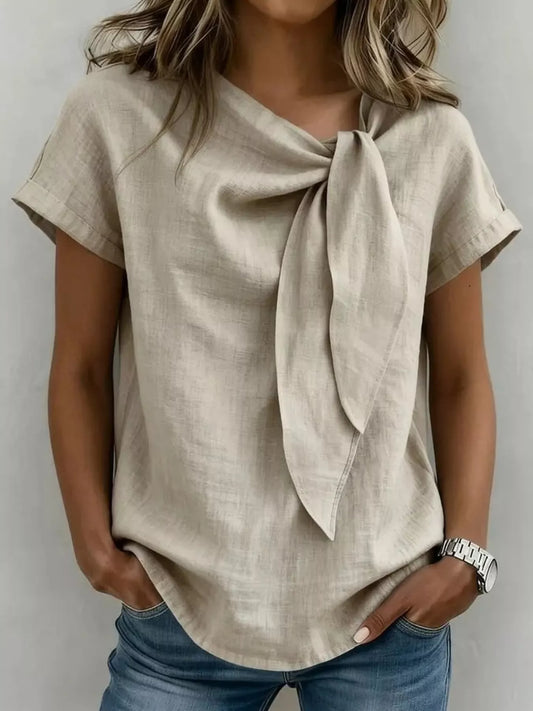 Åsa kortärmad blus, khaki