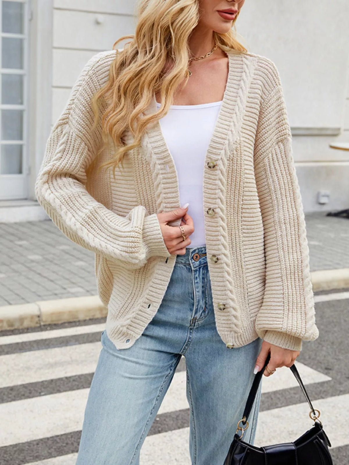 Irmelin kabelstickad cardigan