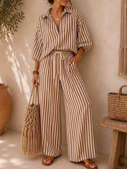 Armida randigt set, khaki