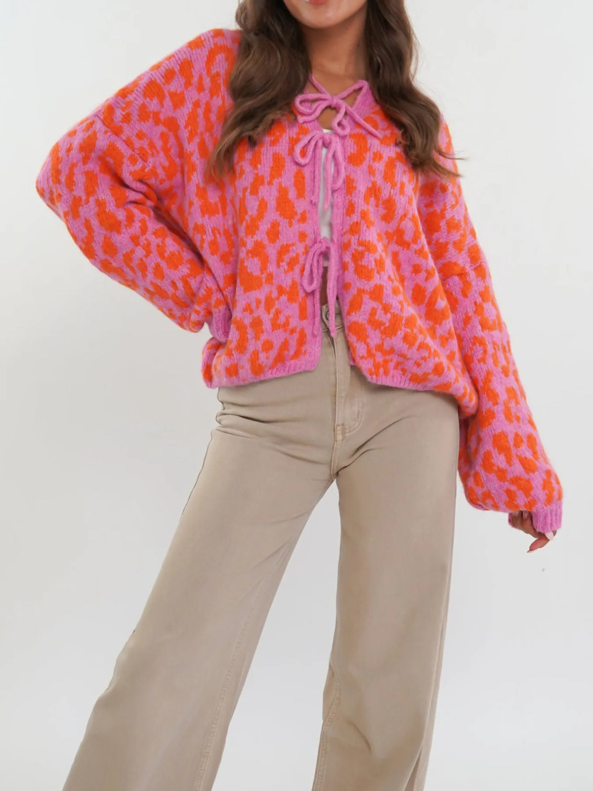 Irja leopardmönstrad cardigan
