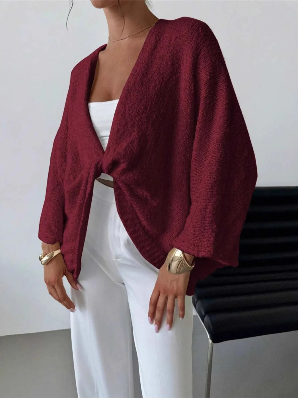 Elodie cardigan med vriden front