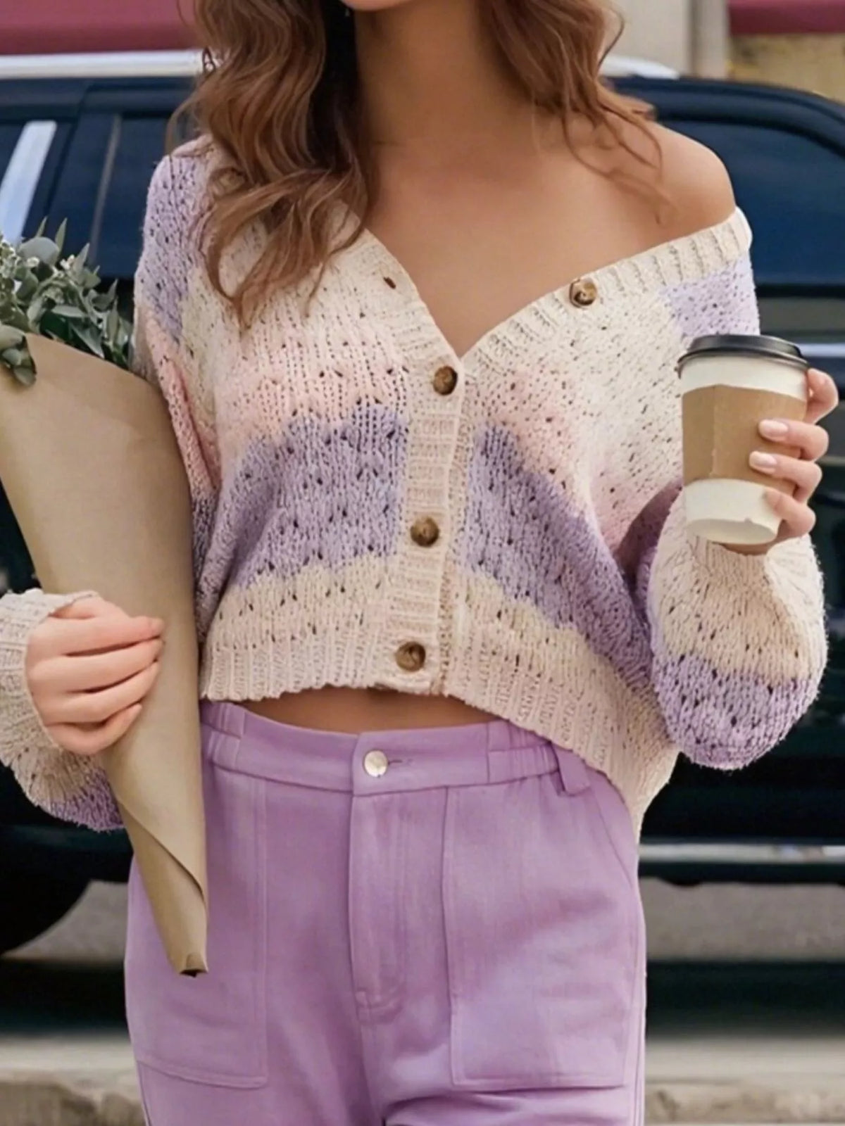 Magali cardigan med färgblock
