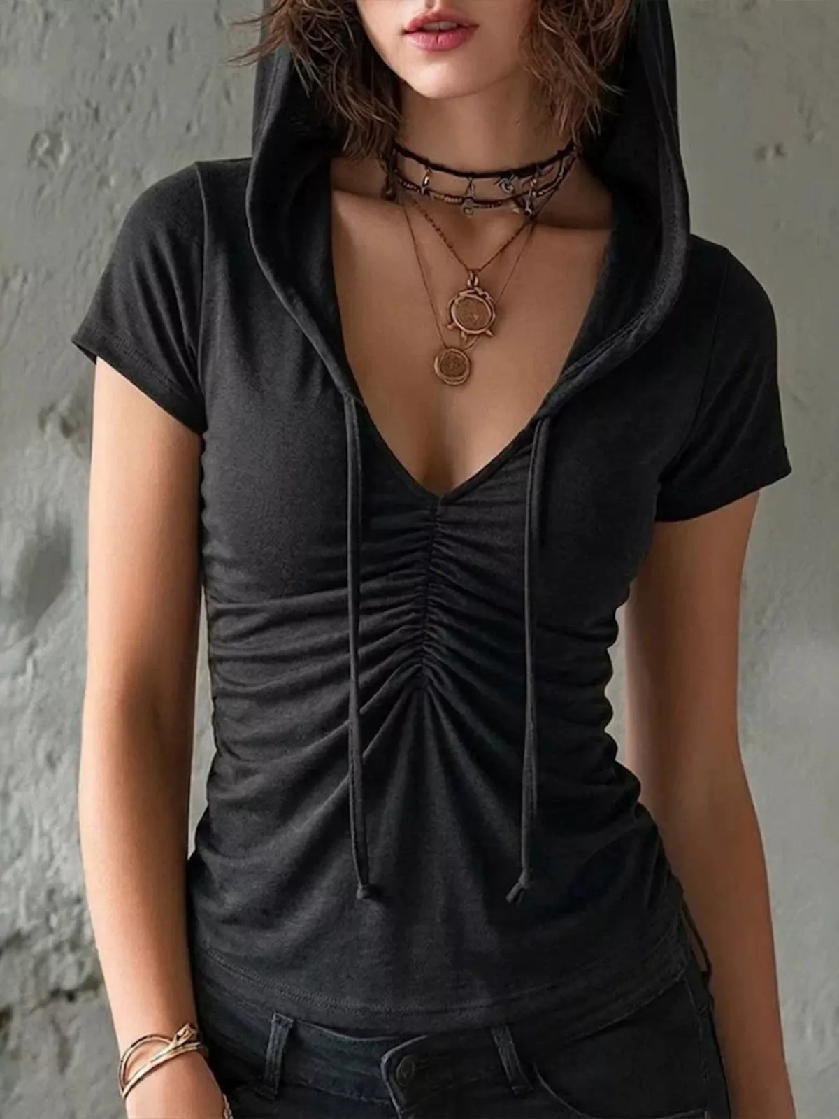 Carola smockad hoodie, svart