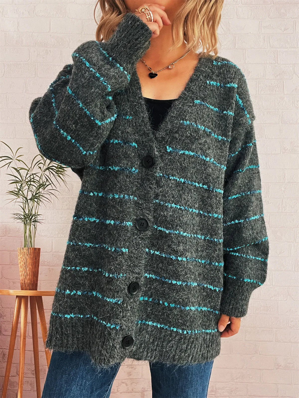 Saskia randig cardigan