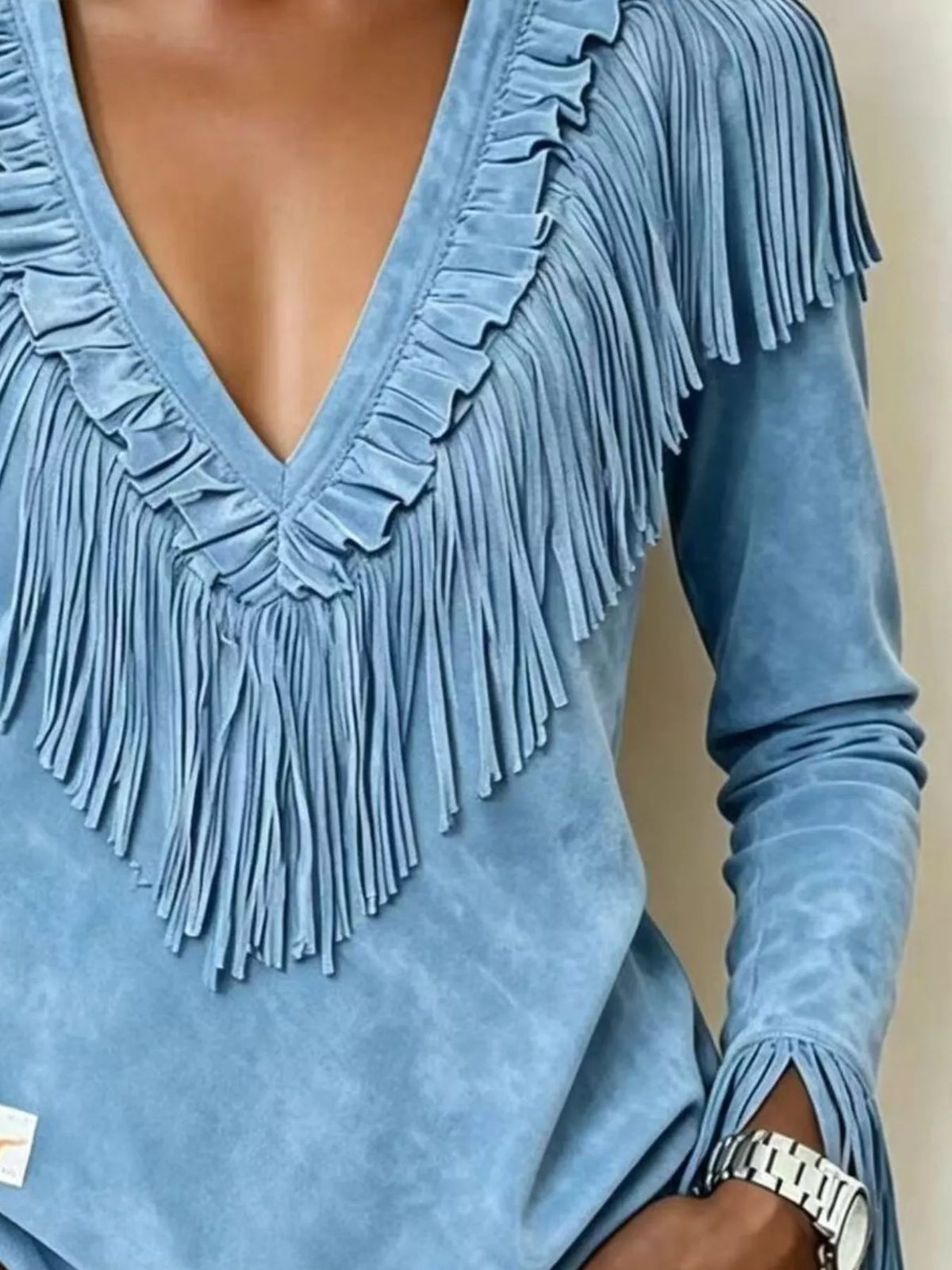 Edda blus med fransar