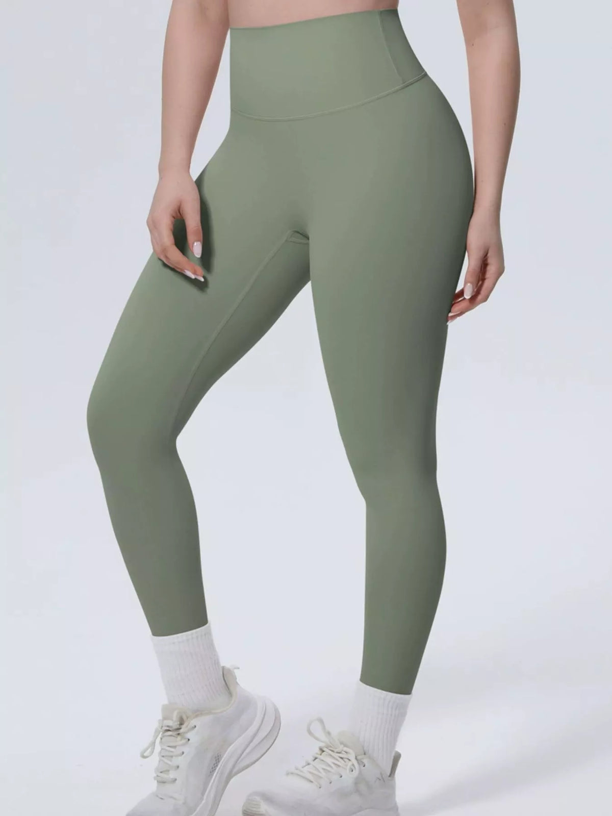 Katja högmidjade leggings, salviagrön
